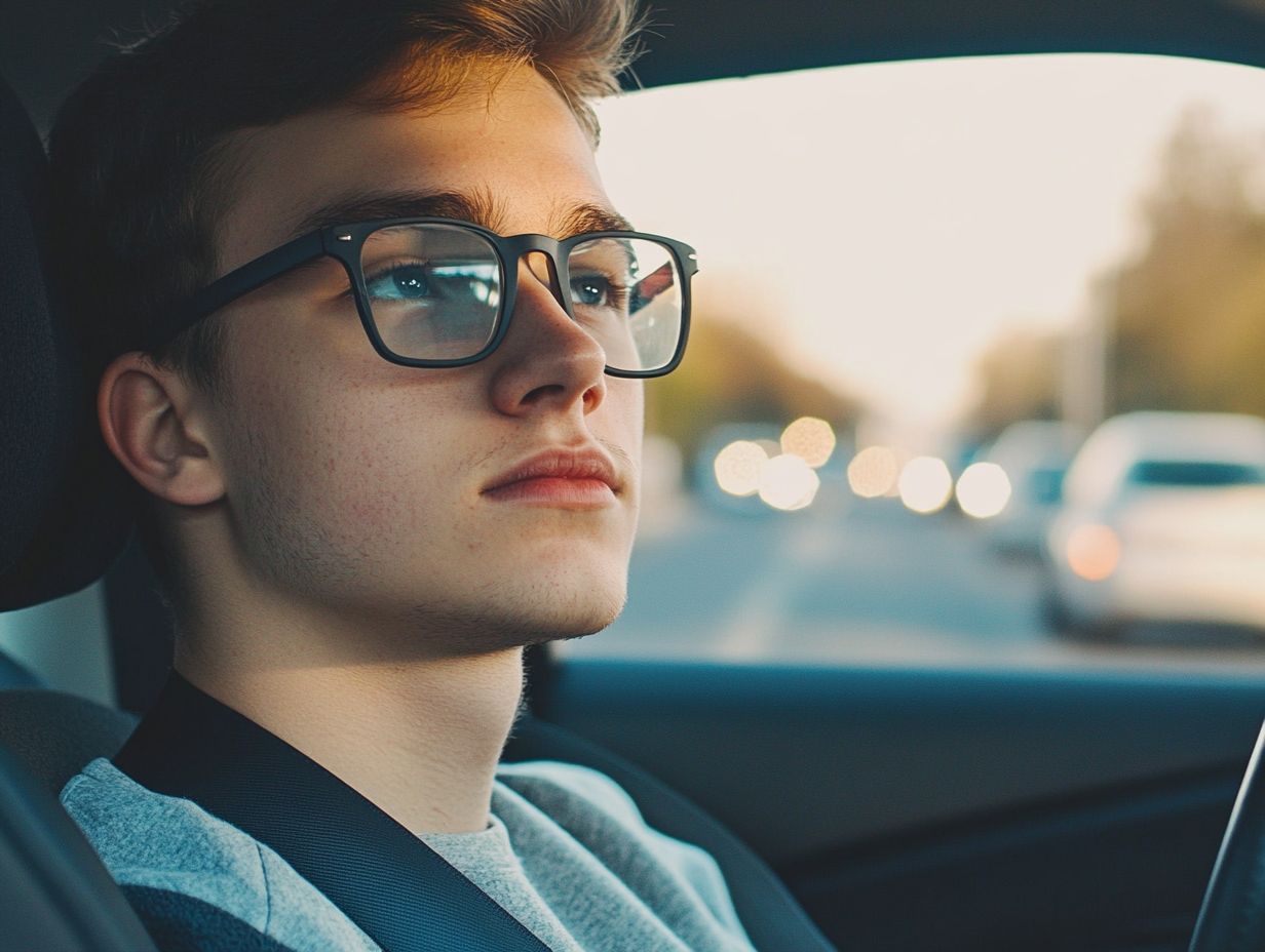 Young drivers learning about financial protection and legal insurance requirements