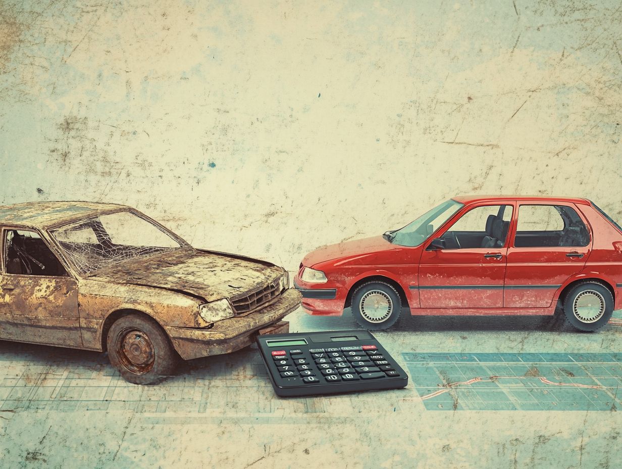 Illustration showing the impact of vehicle age on insurance rates.