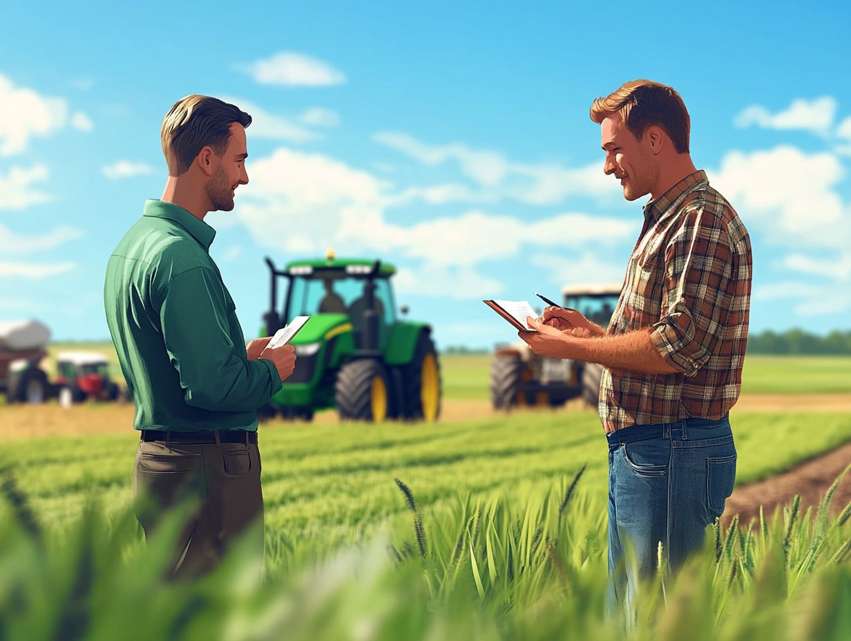 A farmer comparing insurance options